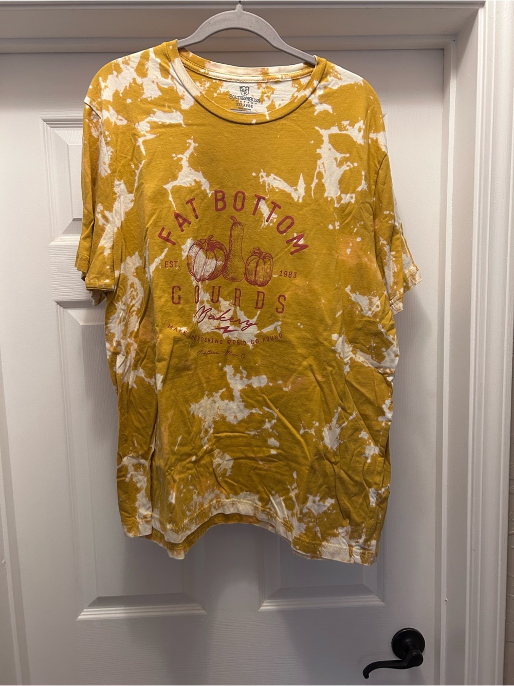 Fall “Fat Bottom Gourds” Mustard Tie-Dye Short Sleeve Tee